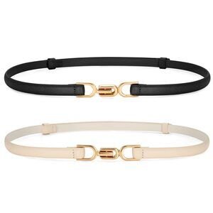 Women's Leather Skinny Belt For Dress Adjustable Thin Waist Belt For Ladies🦋